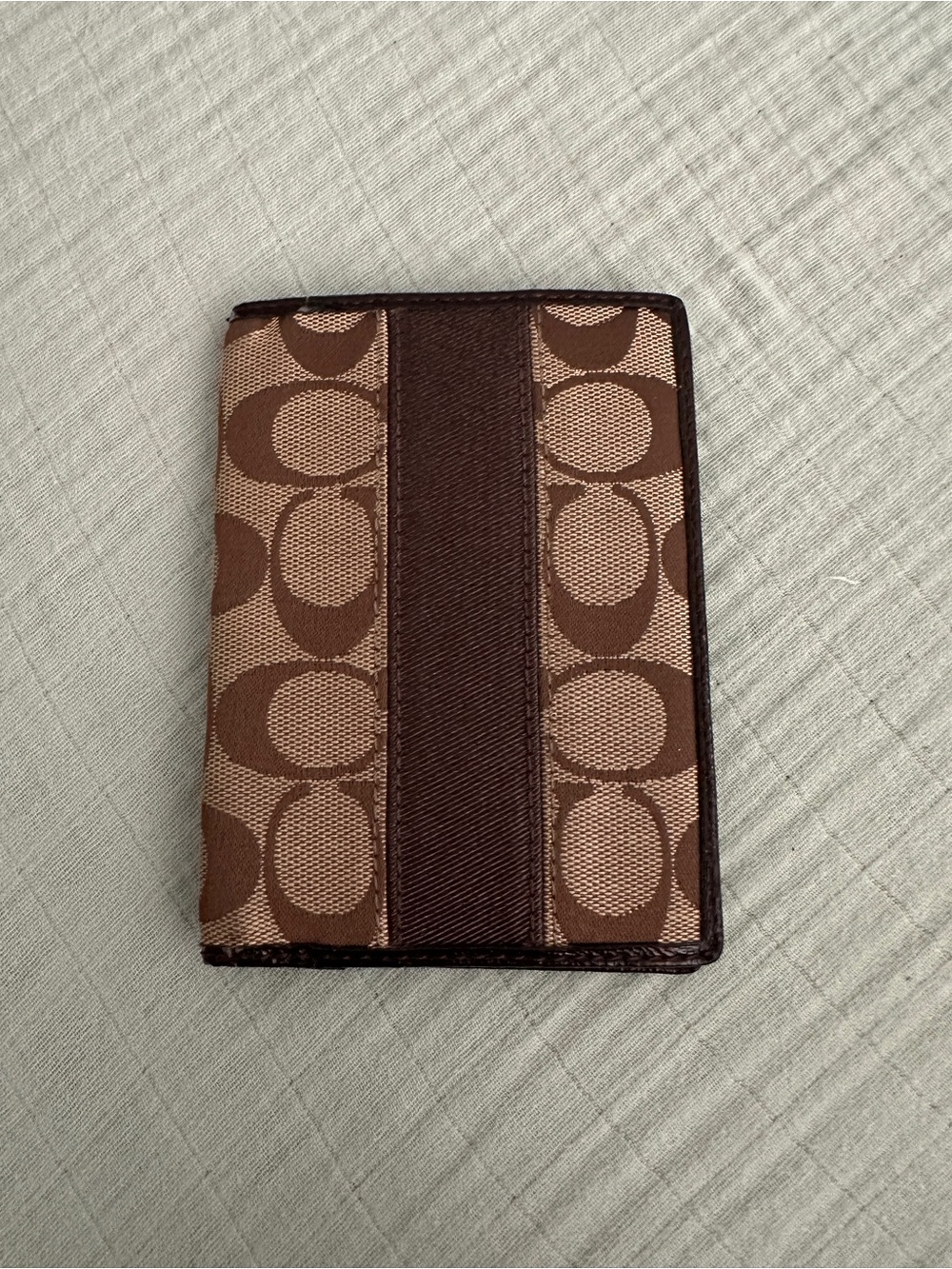 Coach Brown Signature Canvas Card Passport Case